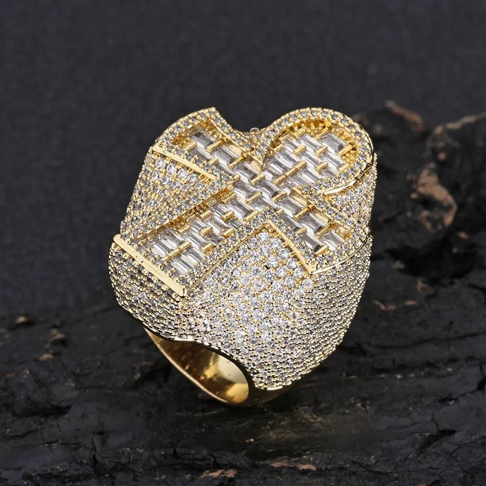 Vvs Jewelry Watches - Cincin Salib Moissanite Emas 14k 18k