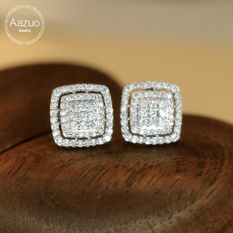 Diamond Stud Earrings - Aazuo Perhiasan Kehidupan Mewah 18K Emas