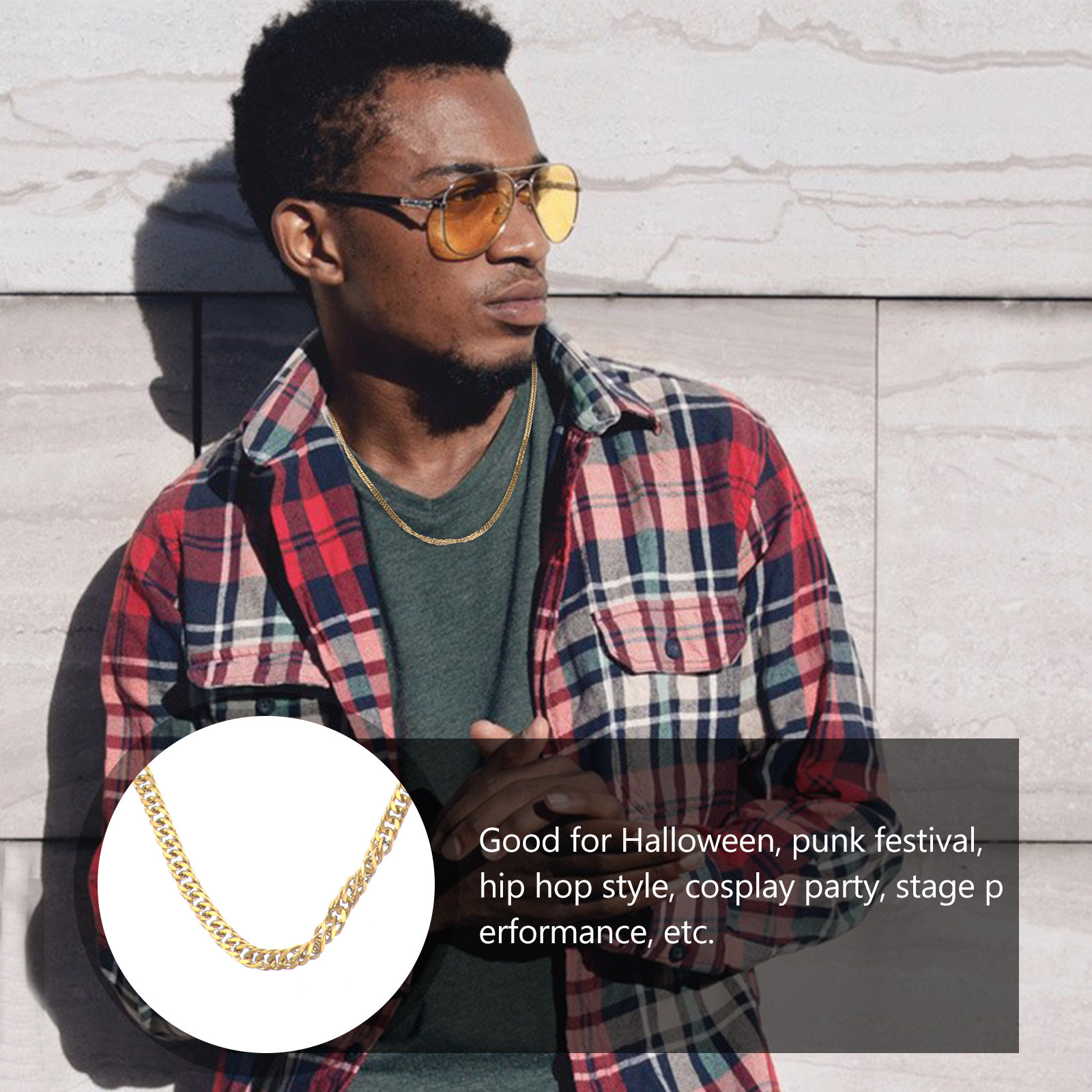 Hip Hop Chain Necklace - 1 Buah Kalung Choker Rantai Gesper