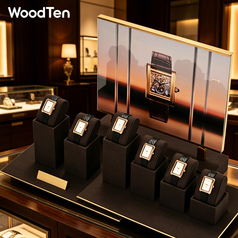 Watches Jewelry Holder - WoodTen Microfibe Watch Stand Tempat Jam
