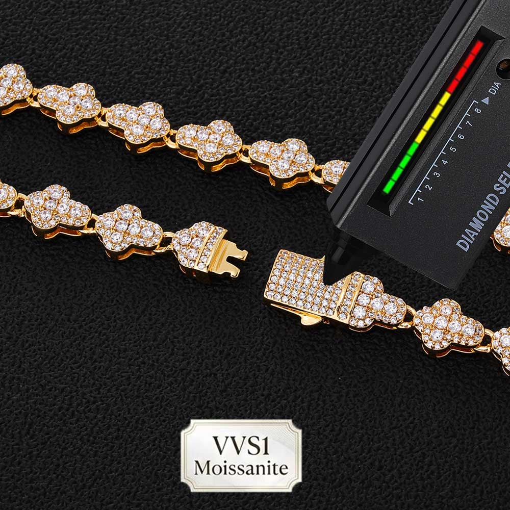 Hip Hop Chain Necklace - Kalung Tenis Nuoya Brass/925 VVS1 Moissanite