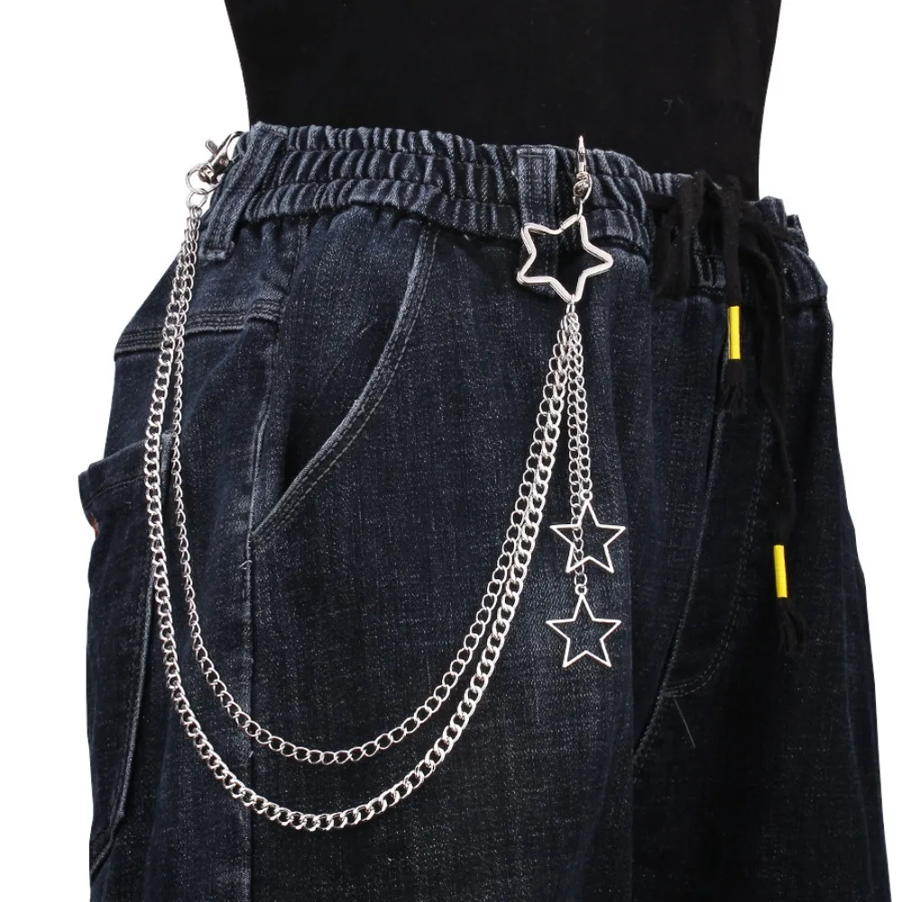 Hip Hop Chain Necklace - Pesona Warna Perak Stainless Steel Hollow
