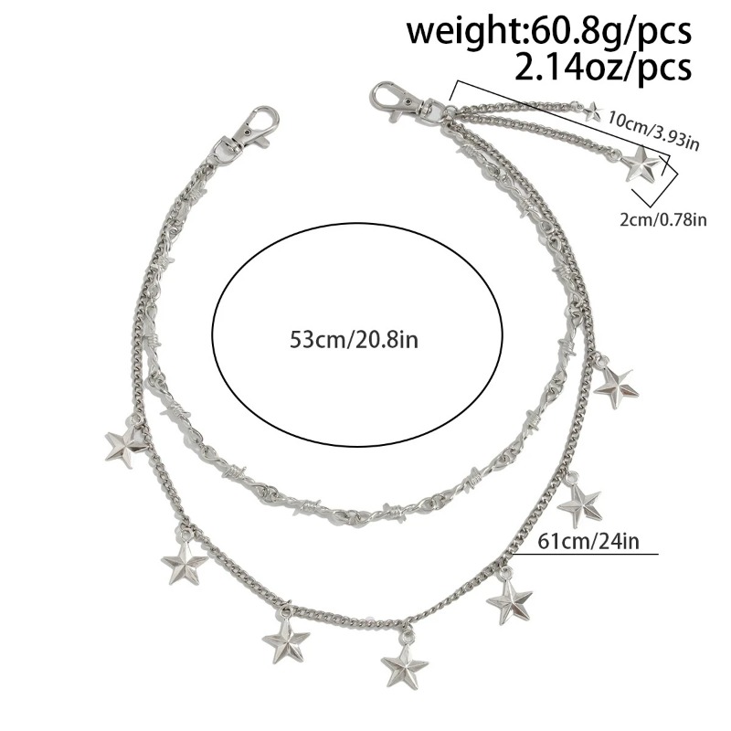 Hip Hop Chain Necklace - Rantai Pinggang Lapis Ganda Hip Hop
