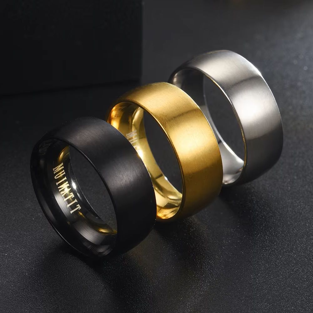 Titanium Steel Ring - Cincin Titanium Hitam Matte Klasik 8mm