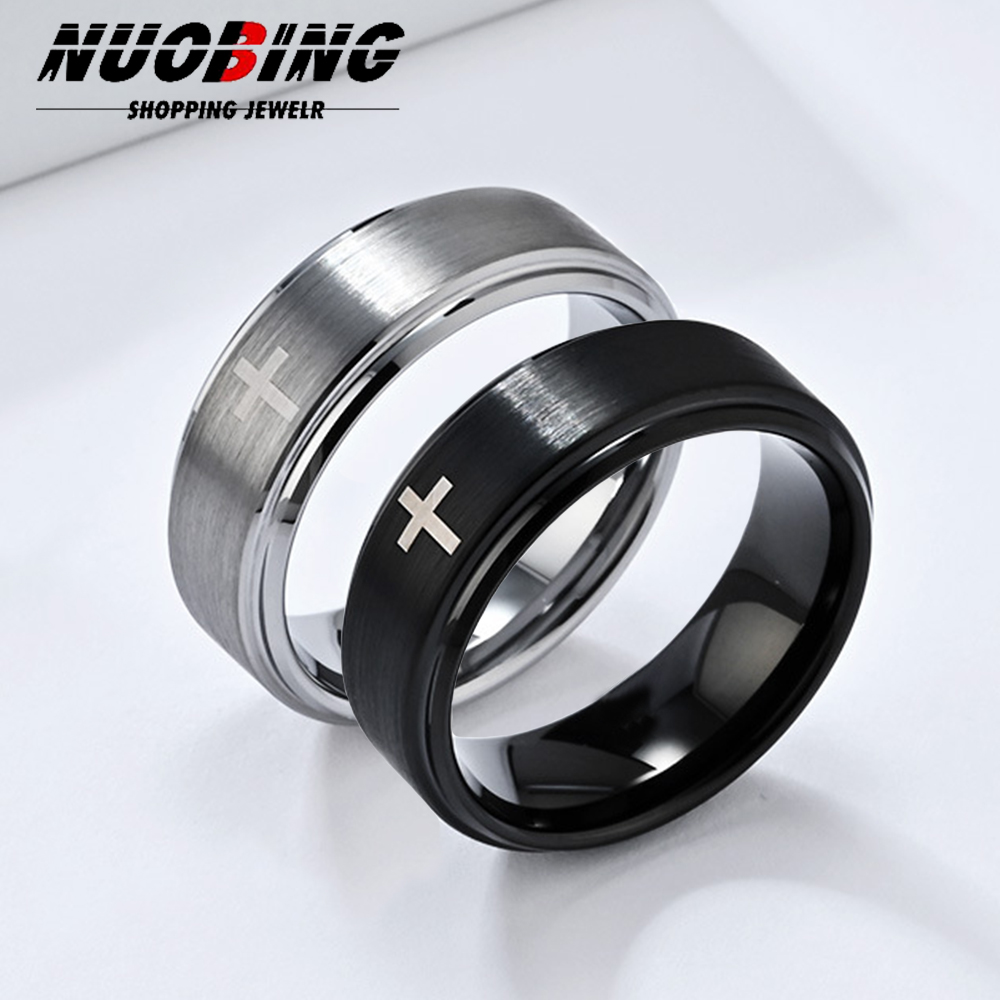 Titanium Steel Ring - Cincin Alkitab Salib Yesus Kristen Baja
