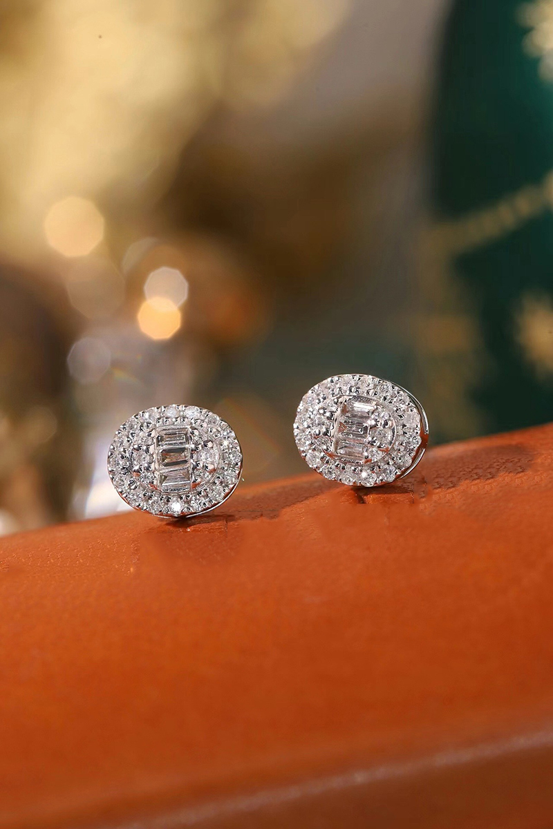 LUOWEND Anting-anting Emas Put - Diamond Stud Earrings ulasan dan harga