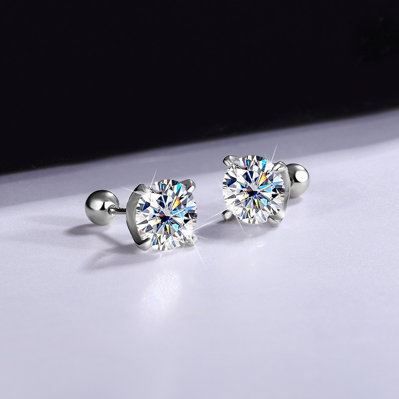 Anting-anting kancing Moissani - Diamond Stud Earrings ulasan dan harga