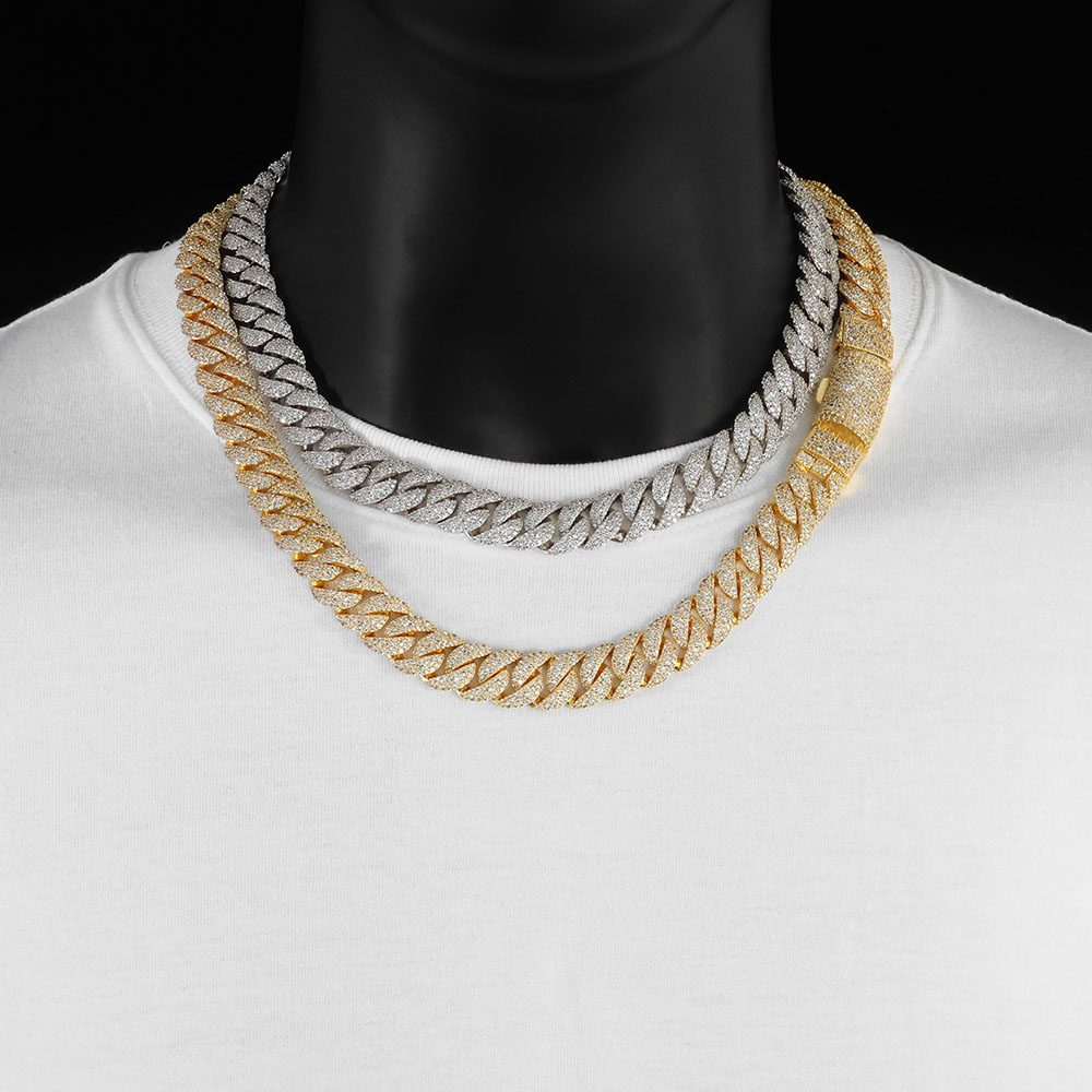 Kalung Rantai Cuban Berlian 3  - Hip Hop Chain Necklace ulasan dan harga