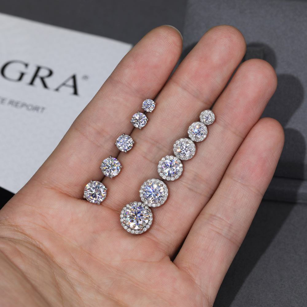 Anting Berlian Moissanite Puti - Diamond Stud Earrings ulasan dan harga