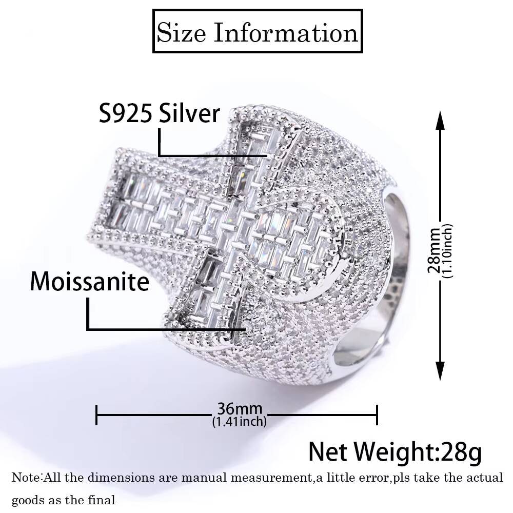 Cincin Salib Moissanite Emas 1 - Vvs Jewelry Watches ulasan dan harga