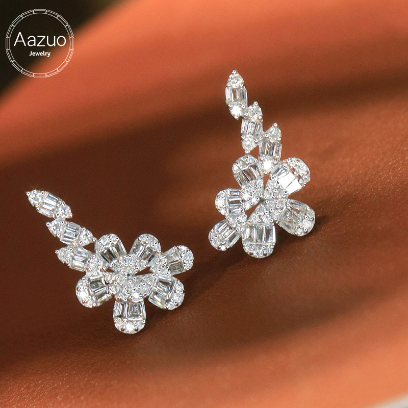 Aazuo Perhiasan Mewah 18K Emas - Diamond Stud Earrings ulasan dan harga