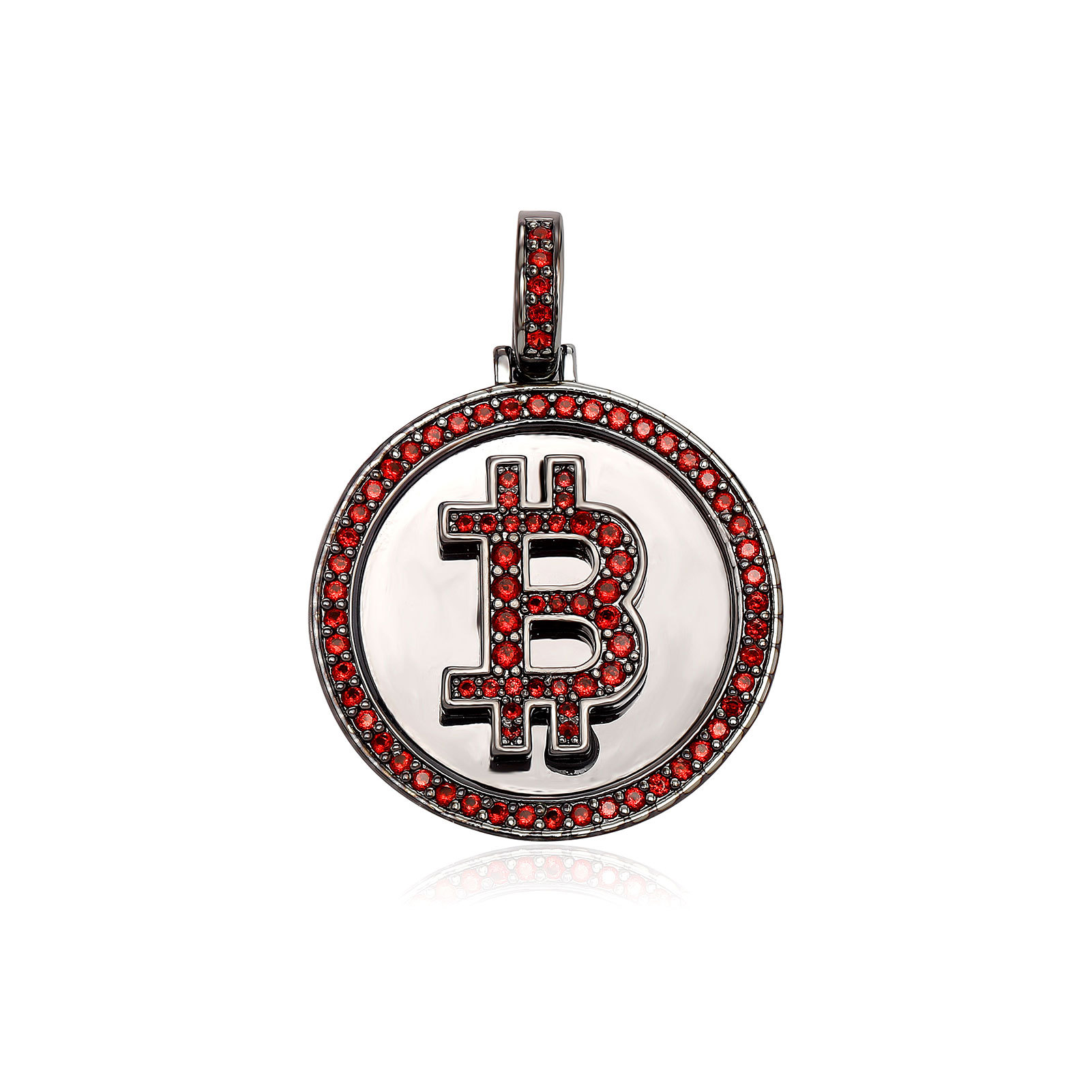 Liontin Bitcoin Berlapis Emas  - Hip Hop Chain Necklace ulasan dan harga