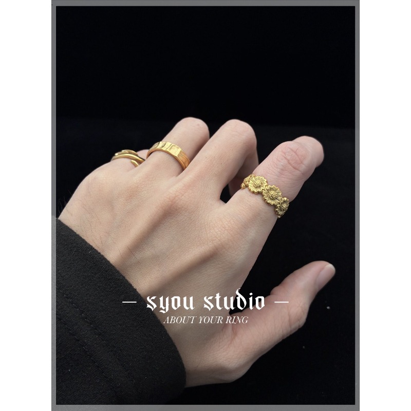 Cincin Pasangan Bunga Matahari - Titanium Steel Ring ulasan dan harga