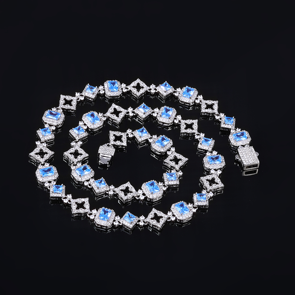 Kalung Batu Permata Biru HHIOK - Hip Hop Chain Necklace ulasan dan harga
