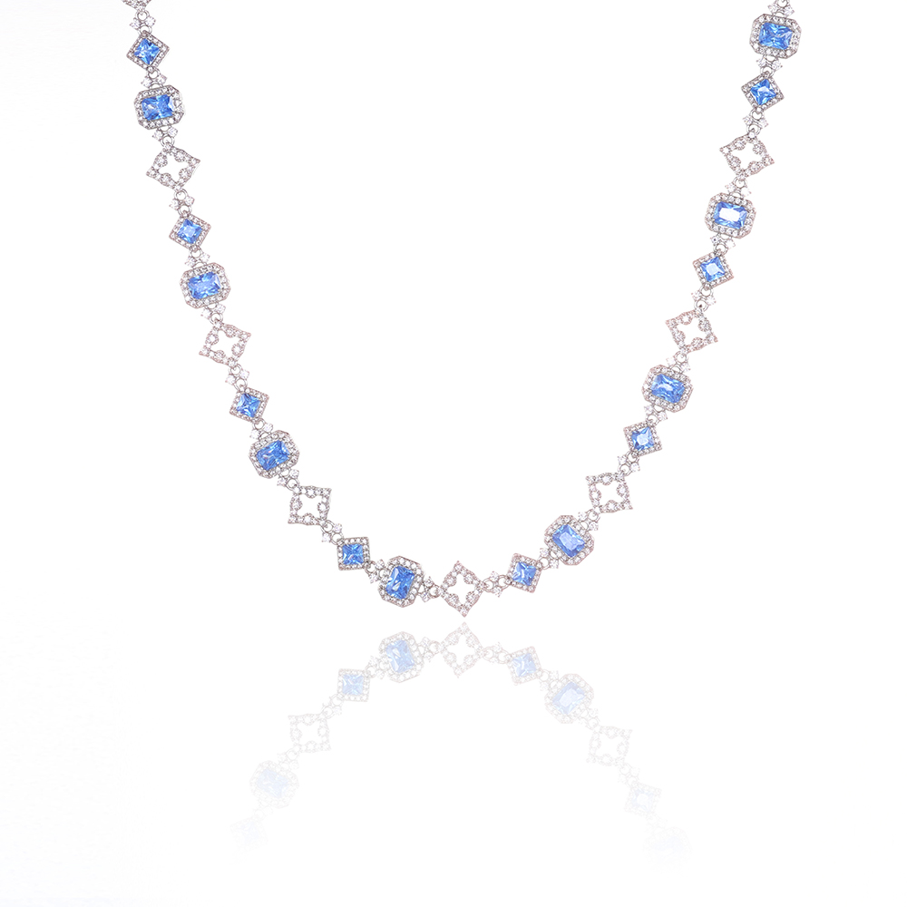 Kalung Batu Permata Biru HHIOK - Hip Hop Chain Necklace ulasan dan harga