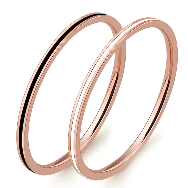 Cincin Tipis 1Mm Warna Rose Go - Titanium Steel Ring ulasan dan harga