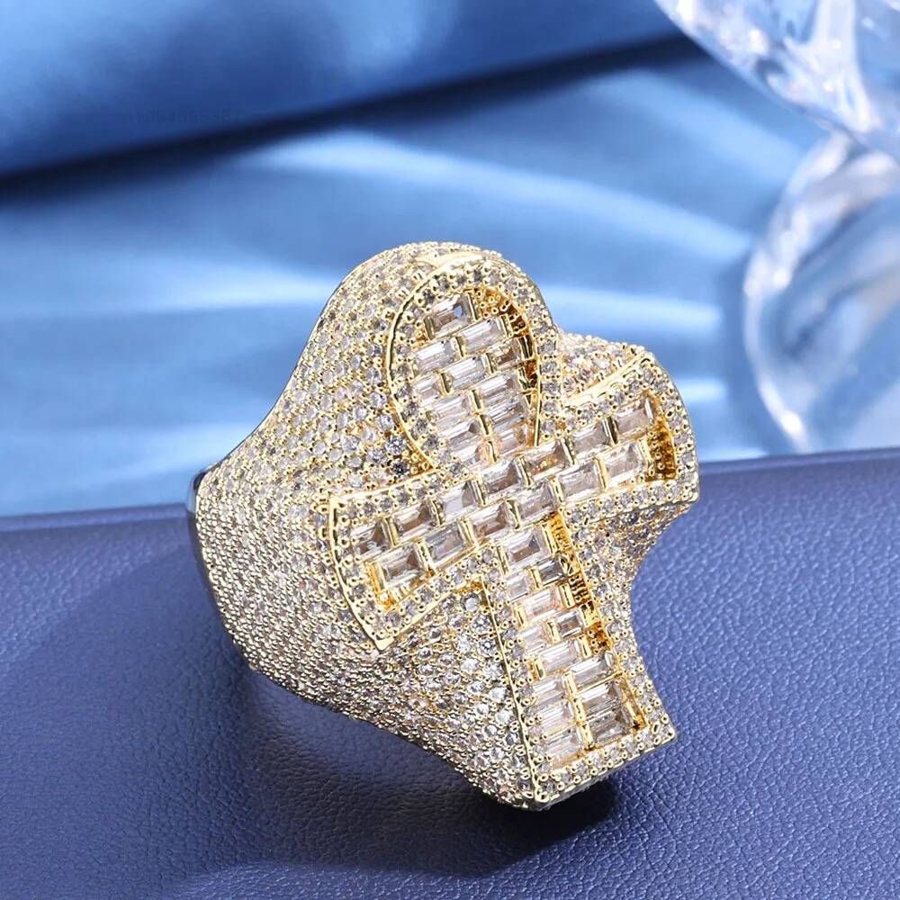 Cincin Salib Moissanite Emas 1 - Vvs Jewelry Watches ulasan dan harga