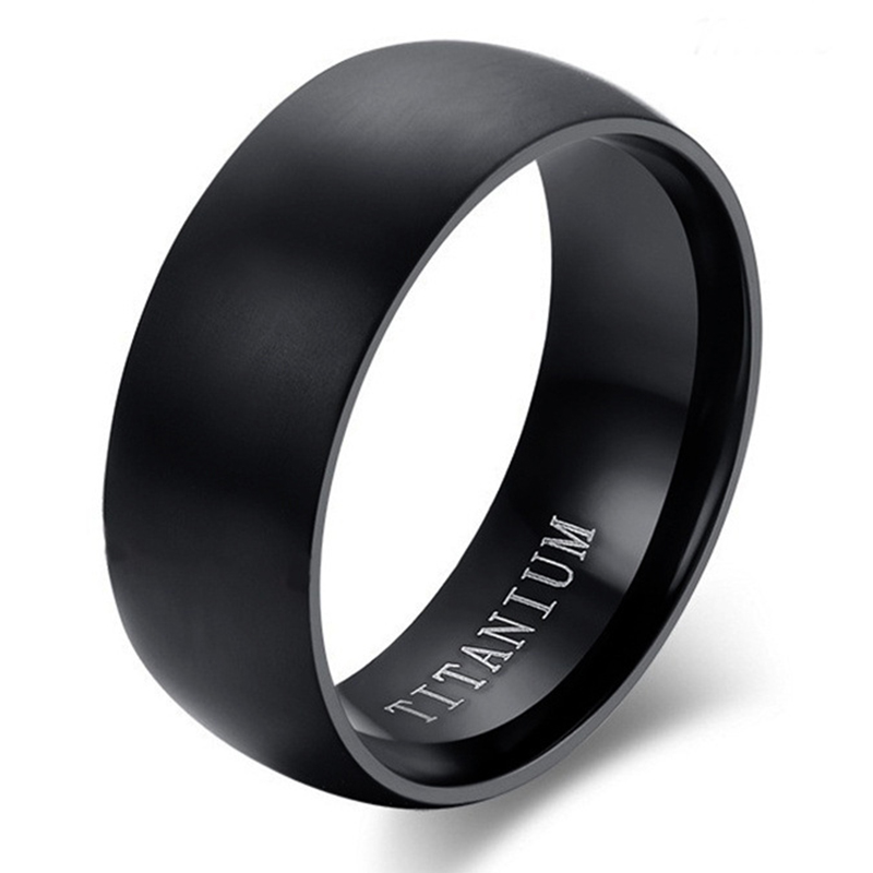Cincin Titanium Hitam Matte Kl - Titanium Steel Ring ulasan dan harga