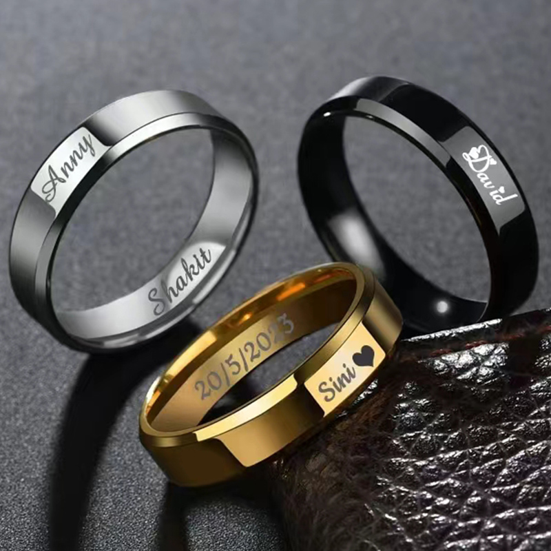 Cincin Kustom terukir dengan n - Titanium Steel Ring ulasan dan harga