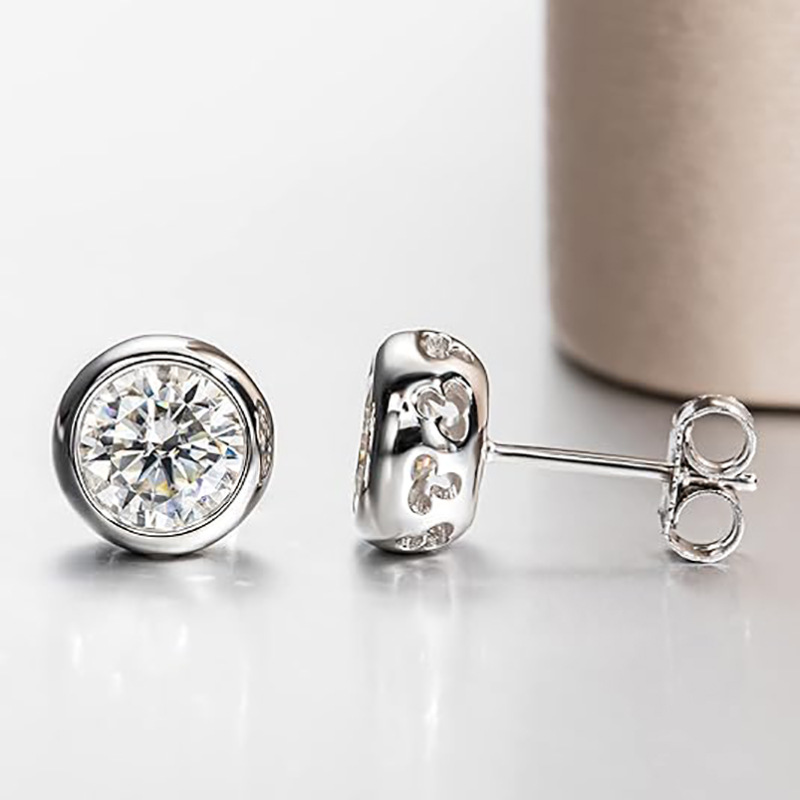 Anting Kancing Berlian Moissan - Diamond Stud Earrings ulasan dan harga