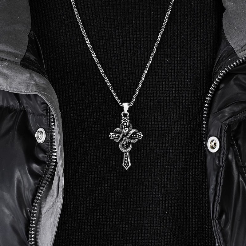 Kalung Liontin Salib Berduri B - Hip Hop Chain Necklace ulasan dan harga